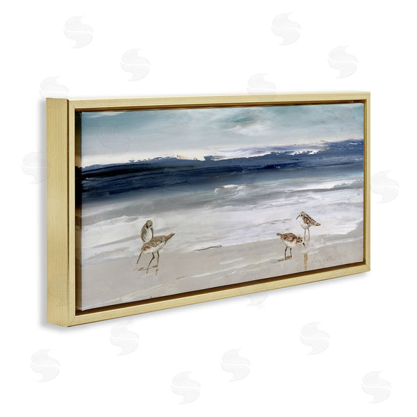Stupell Industries Sally Swatland | Sandpipers Grazing Sea Shore Wall Art