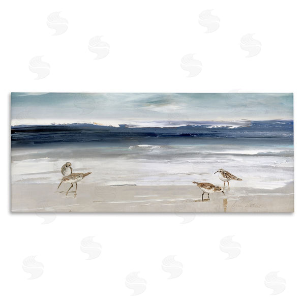 stupell industries Sally Swatland | Sandpipers Grazing Sea Shore Wall Art