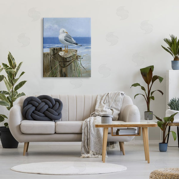 Stupell Industries Sally Swatland | Seagull Sand Dollar On Soft Nautical Beach Post Wall Art