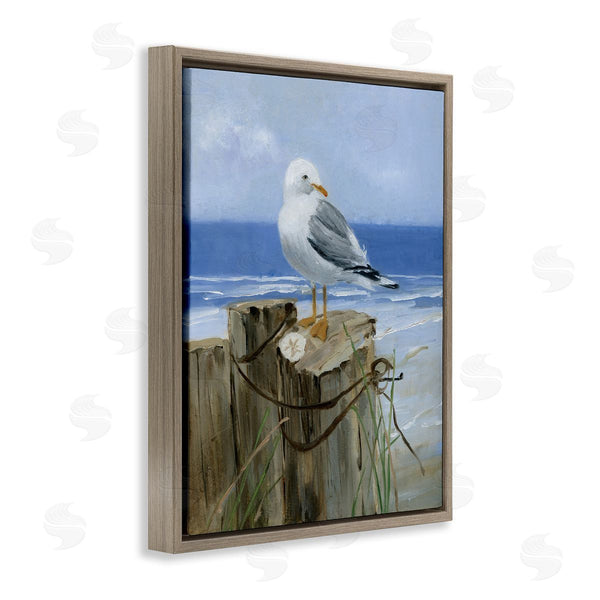 Stupell Industries Sally Swatland | Seagull Sand Dollar On Soft Nautical Beach Post Wall Art