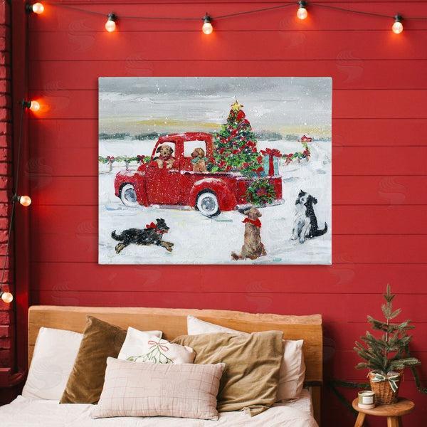 Stupell Industries Sally Swatland | Seasonal Truck With Dogs