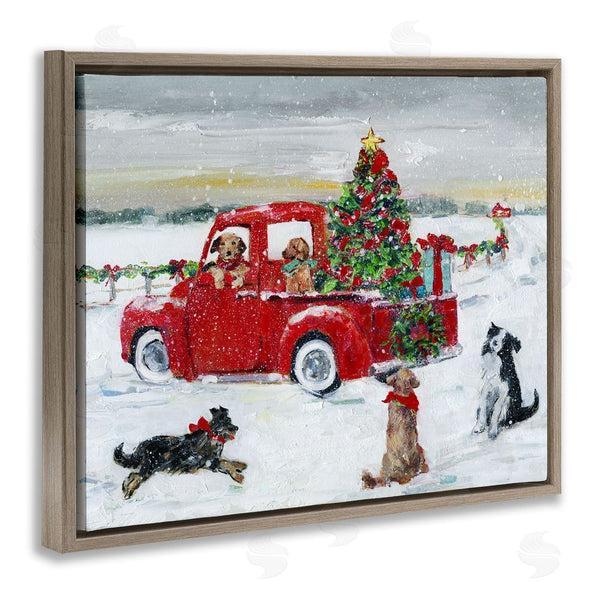 Stupell Industries Sally Swatland | Seasonal Truck With Dogs