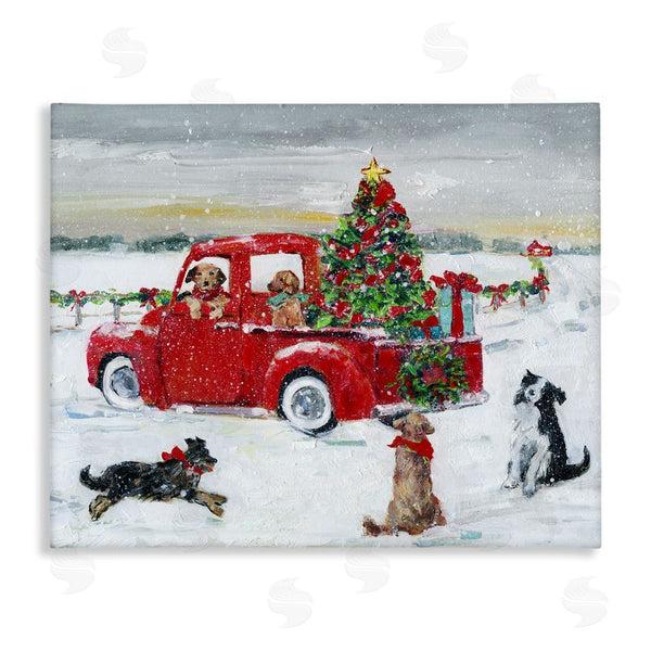stupell industries Sally Swatland | Seasonal Truck with Dogs