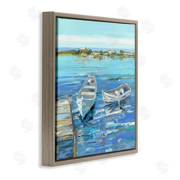 Stupell Industries Sally Swatland | Serene Rowboats At Dock