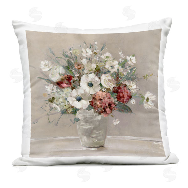 Stupell Industries Sally Swatland | Simply Happy Bouquet On Beige Printed Throw Pillow