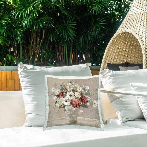 Stupell Industries Sally Swatland | Simply Happy Bouquet On Beige Printed Throw Pillow