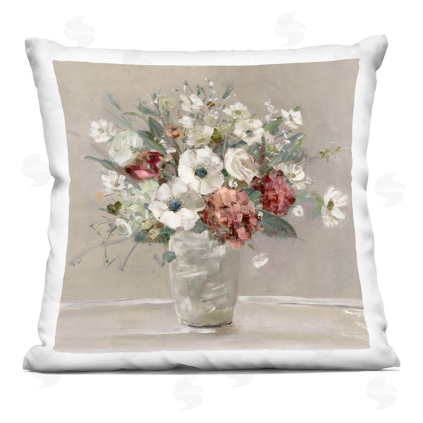 stupell industries Sally Swatland | Simply Happy Bouquet on Beige Printed Throw Pillow