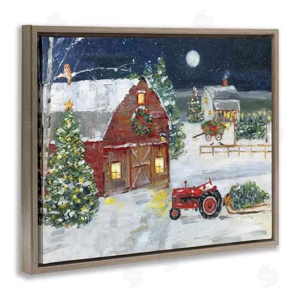 Stupell Industries Sally Swatland | Snowy Farm & Tractor
