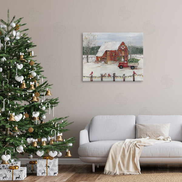 Stupell Industries Sally Swatland | Snowy Holiday Tree Farm Landscape Wall Art