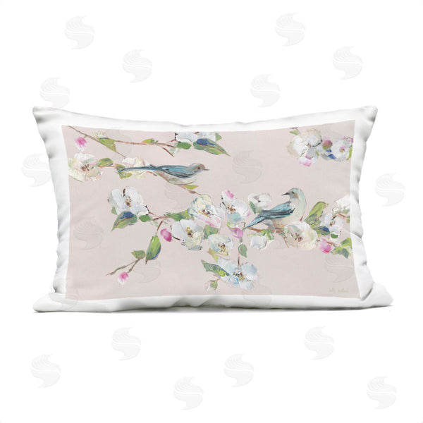 Stupell Industries Sally Swatland | Soft Spring Blossoms & Birds Printed Throw Pillow