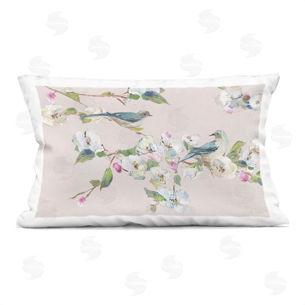 stupell industries Sally Swatland | Soft Spring Blossoms & Birds Printed Throw Pillow