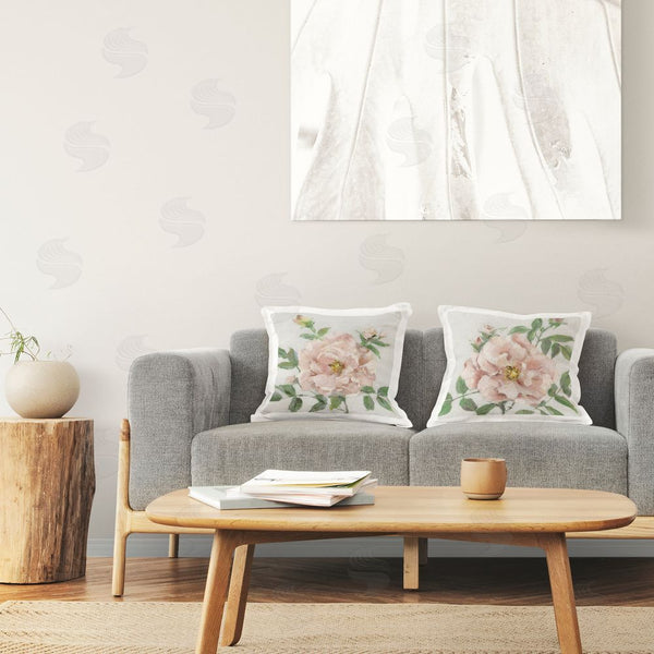 Stupell Industries Sally Swatland | Soft & Subtle Peonies Printed Throw Pillow Set