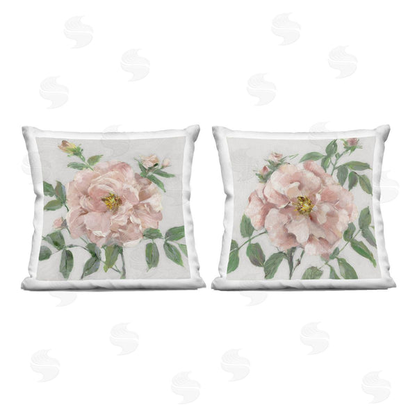stupell industries Sally Swatland | Soft & Subtle Peonies Printed Throw Pillow Set