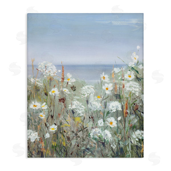 stupell industries Sally Swatland | Spring Daisy Flower Blooms Beachside Ocean View Wall Art