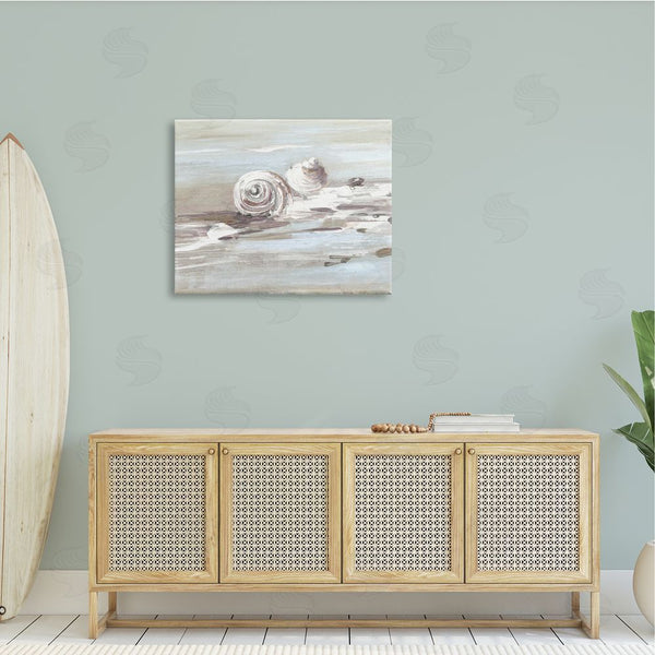 Stupell Industries Sally Swatland | Still Beach Seashells Brushed Bubbly Shallow Water Waves Wall Art
