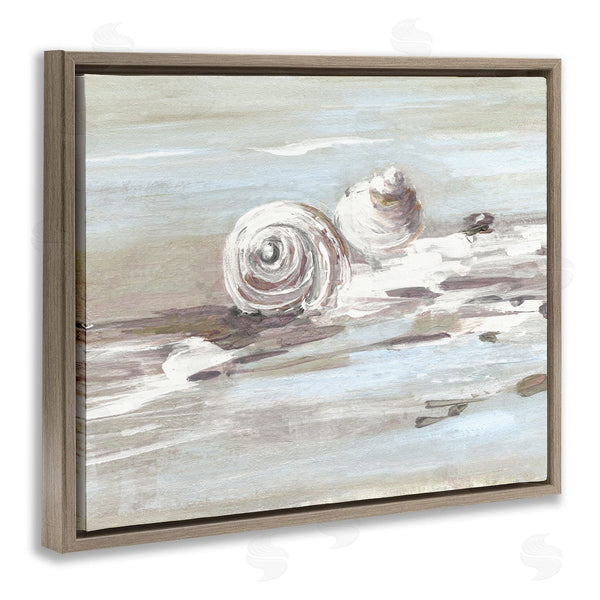 Stupell Industries Sally Swatland | Still Beach Seashells Brushed Bubbly Shallow Water Waves Wall Art