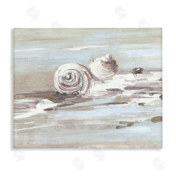 stupell industries Sally Swatland | Still Beach Seashells Brushed Bubbly Shallow Water Waves Wall Art
