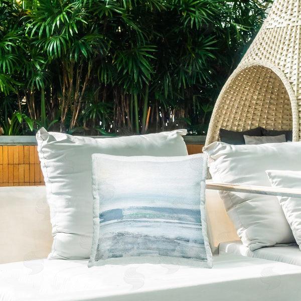 Stupell Industries Sally Swatland | Stormy Blue Grey Ocean Printed Throw Pillow