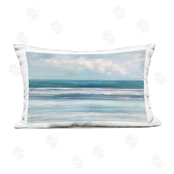 Stupell Industries Sally Swatland | Streaked Ocean Shore Printed Throw Pillow