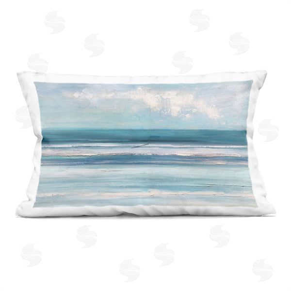 stupell industries Sally Swatland | Streaked Ocean Shore Printed Throw Pillow