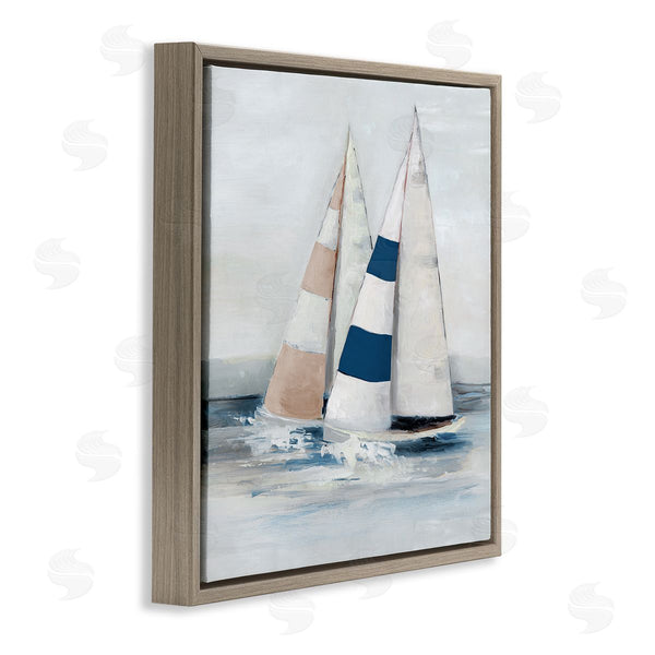 Stupell Industries Sally Swatland | Striped Sailboat Duo