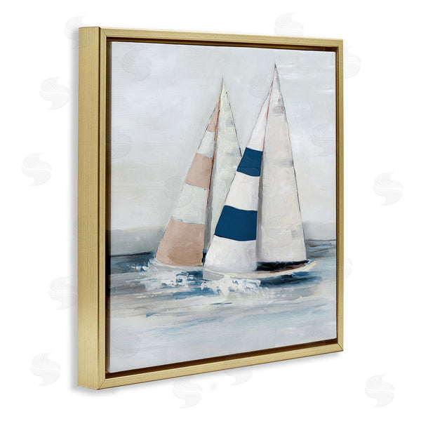 Stupell Industries Sally Swatland | Striped Sailboat Duo
