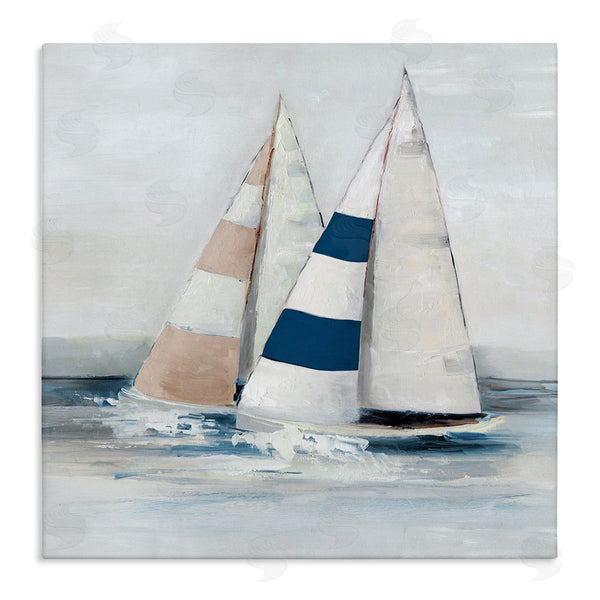 stupell industries Sally Swatland | Striped Sailboat Duo