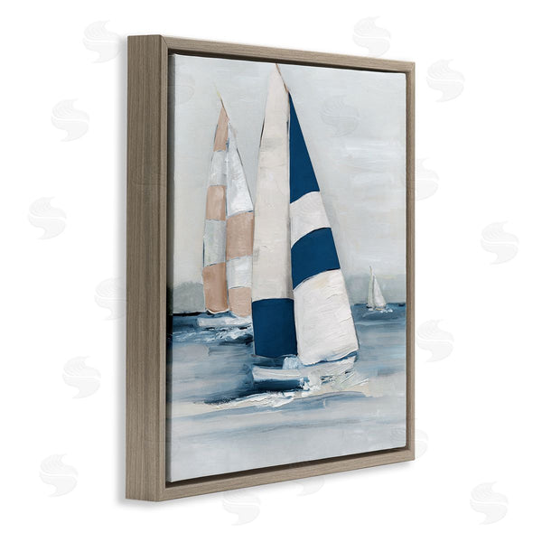 Stupell Industries Sally Swatland | Striped Sailboat Voyage