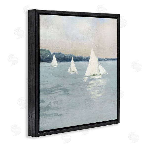 Stupell Industries Sally Swatland | Three Sailboats Nautical Seascape Wall Art