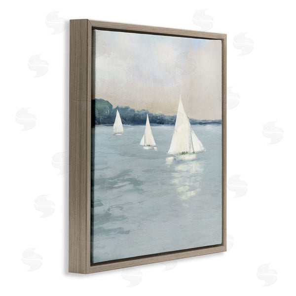 Stupell Industries Sally Swatland | Three Sailboats Nautical Seascape Wall Art