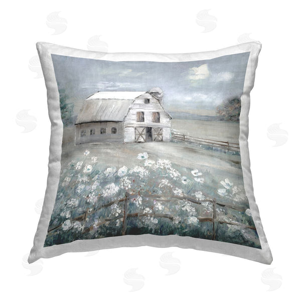 stupell industries Sally Swatland | Traditional Barn & Meadow Printed Throw Pillow