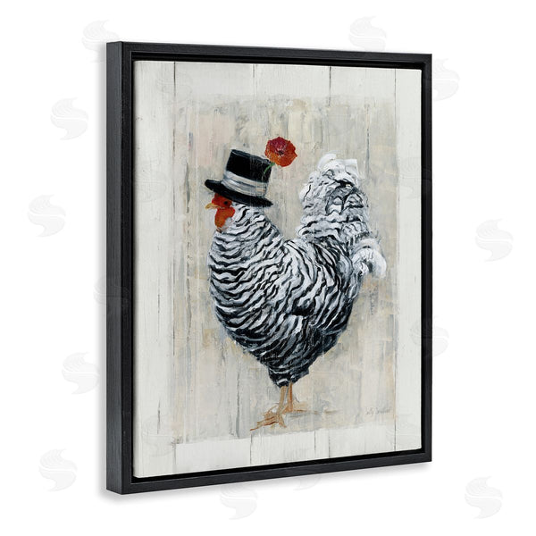 Stupell Industries Sally Swatland | Traditional Farm Chicken In Black Hat Chic Bird Wall Art