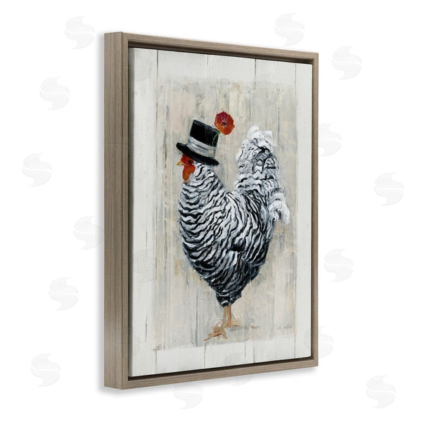 Stupell Industries Sally Swatland | Traditional Farm Chicken In Black Hat Chic Bird Wall Art