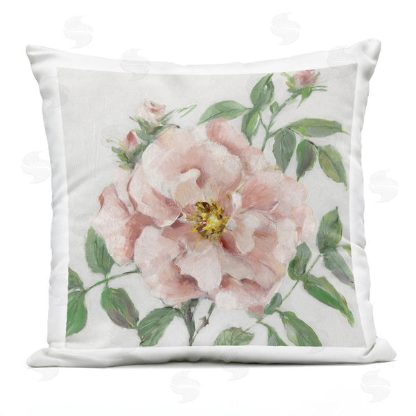 Stupell Industries Sally Swatland | Traditional Single Pink Blossom Printed Throw Pillow