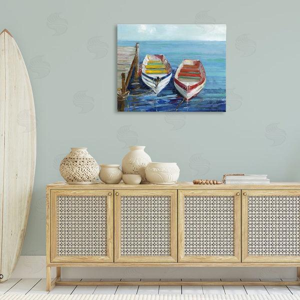 Stupell Industries Sally Swatland | Twin Boats By Dock Wall Art