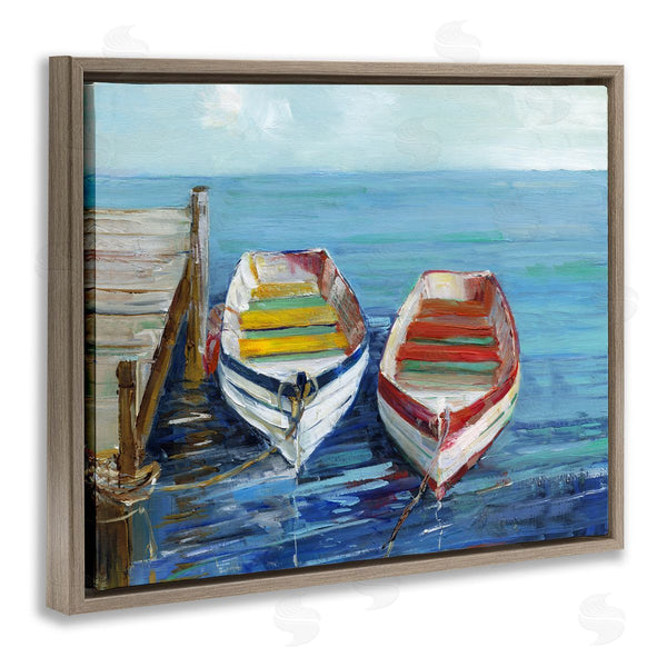 Stupell Industries Sally Swatland | Twin Boats By Dock Wall Art