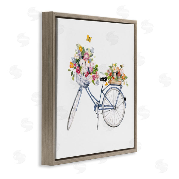 Stupell Industries Sally Swatland | Vintage Bicycle Flower Bouquet Baskets Butterflies Wall Art