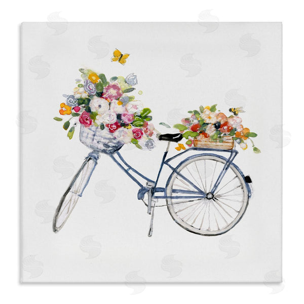 stupell industries Sally Swatland | Vintage Bicycle Flower Bouquet Baskets Butterflies Wall Art