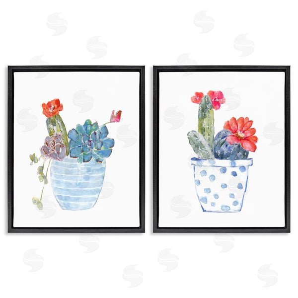 Stupell Industries Sally Swatland | Vivid Cactus Blossoms Potted Wall Art