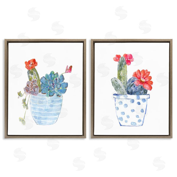 Stupell Industries Sally Swatland | Vivid Cactus Blossoms Potted Wall Art
