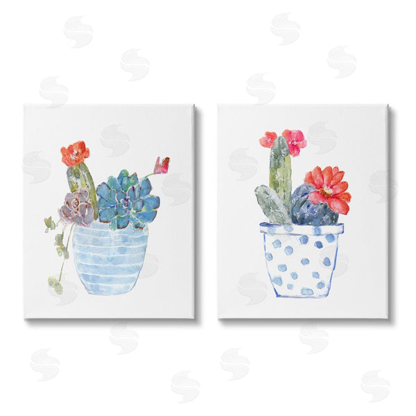 stupell industries Sally Swatland | Vivid Cactus Blossoms Potted Wall Art