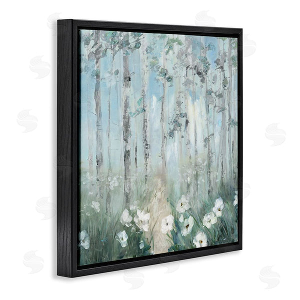 Stupell Industries Sally Swatland | White Flowers Blooming Forest Birch Trees Scenery Wall Art