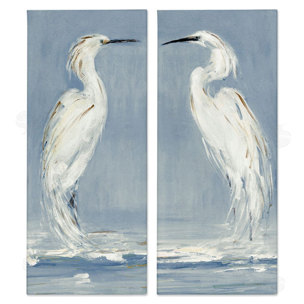 stupell industries Sally Swatland | White Herons with Ocean Wave