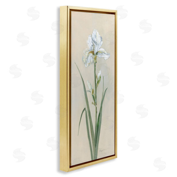 Stupell Industries Sally Swatland | White Iris On Beige Wall Art