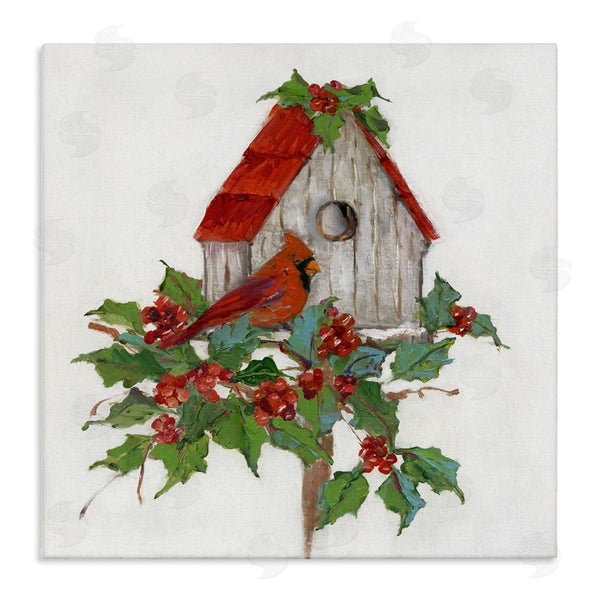 stupell industries Sally Swatland | Winter Plants & Birdhouse