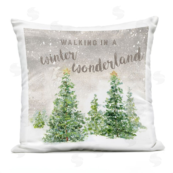 Stupell Industries Sally Swatland | Winter Wonderland Trees Printed Throw Pillow