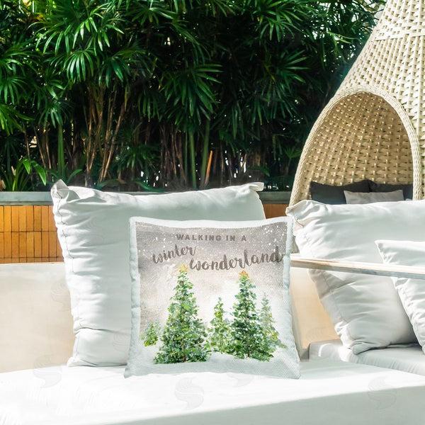 Stupell Industries Sally Swatland | Winter Wonderland Trees Printed Throw Pillow