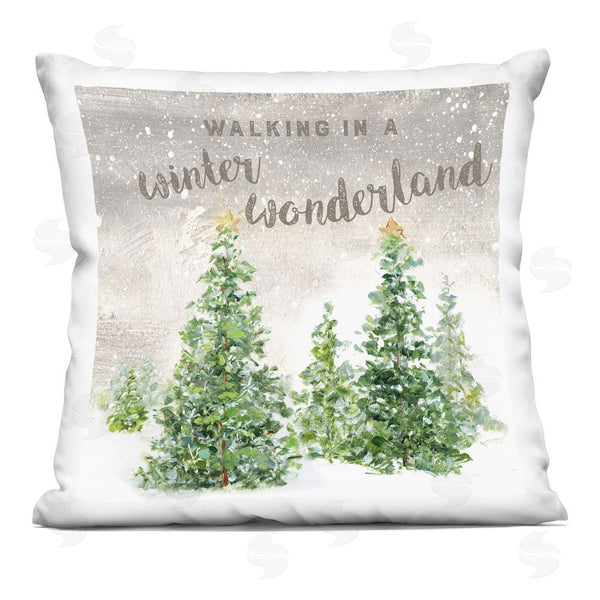 stupell industries Sally Swatland | Winter Wonderland Trees Printed Throw Pillow