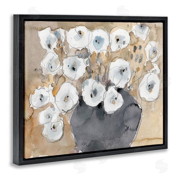 Stupell Industries Samuel Dixon | Abstract White Blossom Bouquet Neutral Grey Brown