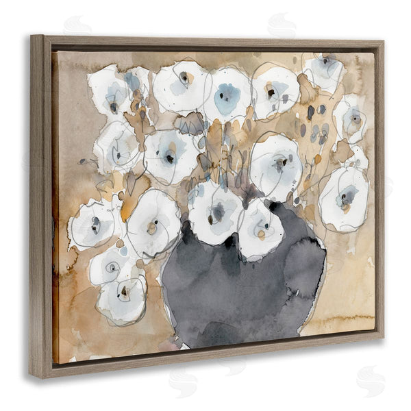Stupell Industries Samuel Dixon | Abstract White Blossom Bouquet Neutral Grey Brown